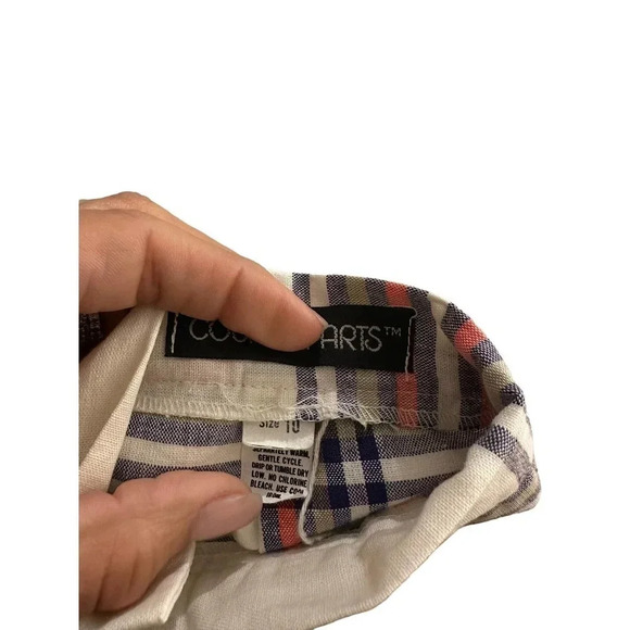 CounterParts Women's White Plaid Pattern Side Zip Midi Skirt Size 10 - Picture 6 of 9